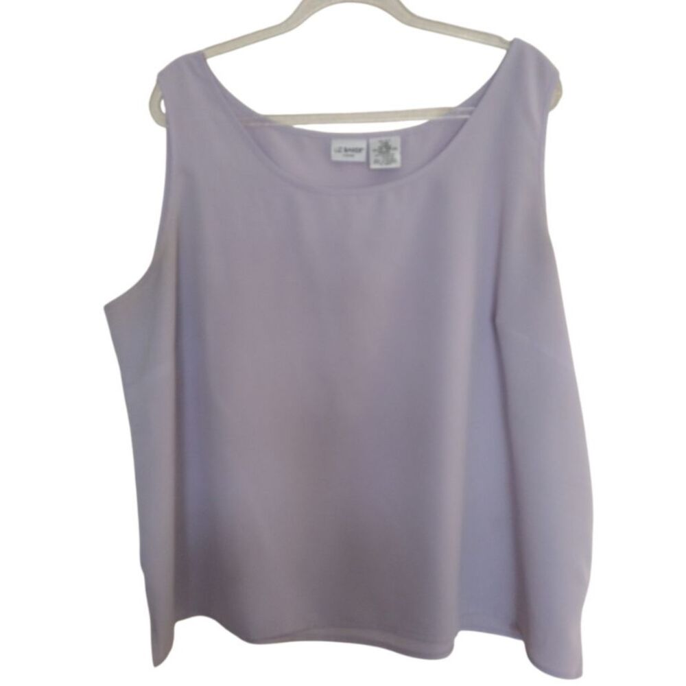 LIZ BAKER ESSENTIALS Tank Top Women 24W Lavender Sleeveless Flowy Office Career